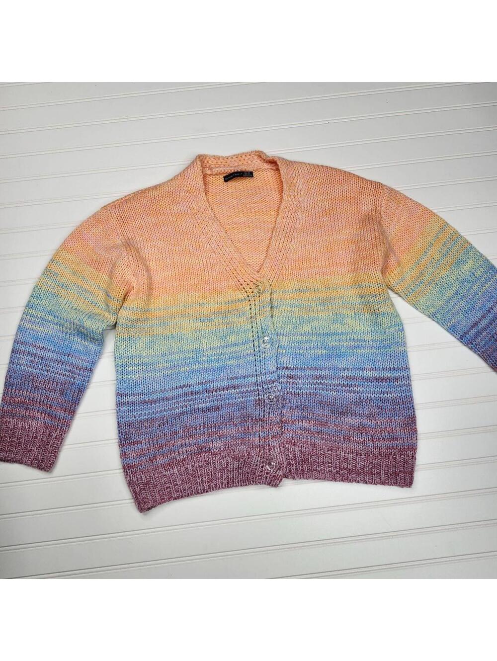 Black Tape Women's Mixed Marl Stripe Cardigan Sweater